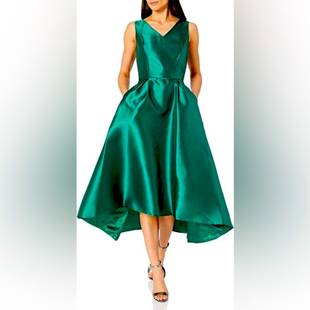 Tahari ASL Green Satin Dress NWT 12